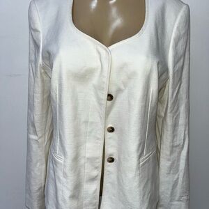 Ann Taylor Elegant Ivory Women's Jacket blazer size 14